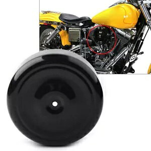 7 C` σX^C GA N[i[ Jo[ v[ n[[ \teC _Ci ^ ubN po 7" Bobbed Style Air Cleaner Cover Plain For Harley Softail Dyna Metal Black po