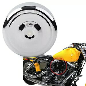 7C` GAN[i[Jo[ v[ n[[c[O\teC_Ci^[^[p N[ 7" Air Cleaner Cover Plain for Harley Touring Softail Dyna Metal motor Chrome