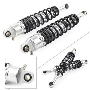 340mm AVbNAu\[o[ TXyV EhGh tBbg XYL }n Vo[ | 340mm Rear Shock Absorbers Suspension Round End fit Suzuki Yamaha Silver po