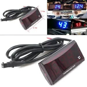 LED fW^xvQ[W[^[tBbg[VOXN[^[u[| LED Digital Water Temperature Thermometer Gauge Motor Fit Racing Scooter Blue po