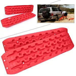 �g���N�V�������J�o���[ �T���h�g���b�N �X�m�[�}�b�h�g���b�N �^�C�����_�[ 4WD �I�t���b�h�y�A �| Recovery for Traction Sand Tracks Snow Mud Track Tire Ladder 4WD Off Red Pair po �y���s�A���i�z