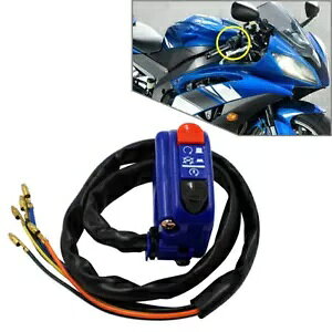 7/8インチ ハンドルバー イグニッションスイッチ オンオフ スターター エンジンスタート ユニバーサルモーター ブルー 7/8" Handlebar Ignition Switch On Off Starter Engine Start Universal Motor BLUE