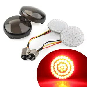 1157 LED AECJ[ X[NYJo[t n[[_Cic[O\teCp 1157 LED Rear Turn Signals with Smoked Len Cover For Harley Dyna Touring Softail