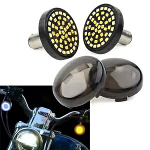 X[NYJo[ & XCb`obN 1157 48-SMD LED DRL & n[[pECJ[d Smoke Lens Cover & Switchback 1157 48-SMD LED DRL & Turn Signal Bulbs For Harley