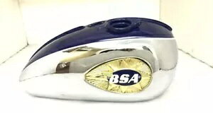 BSA A65 2 K u[ & N[ K\^N 1968-1969 obWt/KԎ BSA A65 2 GALLON BLUE & CHROME PETROL TANK 1968-1969 with Badges/FIT FOR
