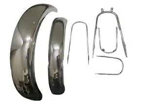 BSA B25 B44 X^[t@CA tg & A N[ }bhK[h tF_[ Zbg & Xe[ Lbg/KԎ BSA B25 B44 Star Fire Front & Rear Chromed Mudguard Fender Set &Stay Kit/FIT FOR