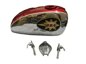 BSA A65 2 K `F[ N[ R^N 1968-69 čobW Lbv ^bv/K BSA A65 2 Gallon Cherry Chrome Fuel Tank 1968-69 Us Badge Cap Tap/FIT FOR
