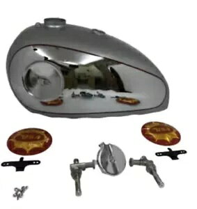 BSA �S�[���h�X�^�[ �N���[�� & �V���o�[ �^���N 4 �K���� + �L���b�v�֌� & �ċz�`���[�u / �K��- BSA GOLDSTAR CHROME & SILVER TANK 4 GAL + CAP FAUCET & BREATHING TUBE / FITS-