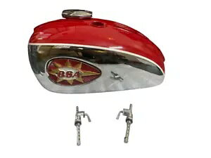 BSA A65 2 K bh & N[ R^N + Lbv + ^bv/K BSA A65 2 Gallon Red & Chrome Fuel Tank + Cap + Taps/FIT FOR