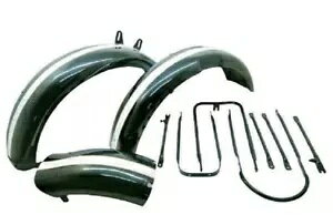 BSA M20 tgA ubNzCgh}bhK[hZbgXe[Lbg/KԎ BSA M20 Front And Rear Black & White Painted Mudguard Set & Stay Kit/FIT FOR