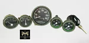 EBX MB W[v tH[h GPW Q[WLbg Xs[h[^[ IC R AyAƌ݊܂B COMPATIBLE WITH Willys MB Jeeps Ford GPW Gauges Kit Speedometer Oil Fuel Ampere