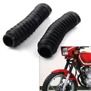 2x jo[TI[goCubNo[tgtH[N_XgJo[u[cVbNAu\[o[ 2x Universal Motorcycle Black Rubber Front Fork Dust Cover Boots Shock Absorber