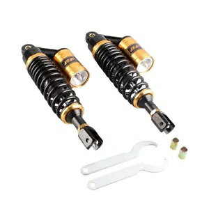 2x 12 5/8�C���` 320mm �����\�ȃ��A�G�A�V���b�N�A�u�\�[�o�[ ���j�o�[�T�� �S�[���h&�u���b�N 2x 12 5/8 320mm Adjustable Rear Air Shock Absorbers Universal Gold&Black �y���s�A���i�z