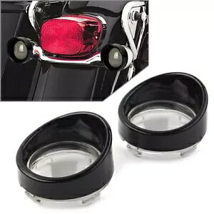^[VOiCg NAY ubNx[ oCU[ n[[_rbh\ \teCp Turn Signal Light Clear Lens Black Bezels Visor Fit For Harley Davidson Softail