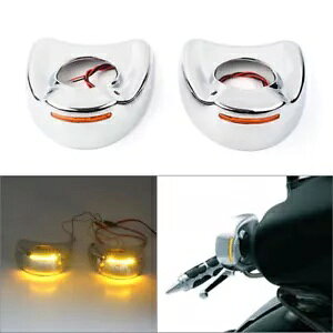 CG[ LED Jo[VFtBbgtFAOTCh~[n[[GNgOCh 96-13 ɓK Yellow LED Cover Shell Fit Fairing Side Mirrors Fit Harley Electra Glide 96-13