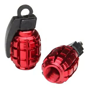ouLbvouW֒e 2 bhV[_[ou/Ԃ̃ou/ybgp - Valve caps valve lid grenade 2pcs red for Schrader valve/car valve/moped -