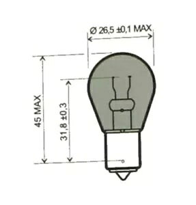 dAM BA15S S25 12V 21W }n DT 125 R H 4BL  1997-1998- Bulb, incandescent lamp BA15S S25 12V 21W for Yamaha DT 125 R H 4BL manufactured 1997-1998-