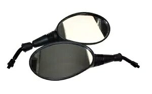 XN[^[ ~[ Zbg ubN Eio[t E REX RS 450 QM50QT-6A- Scooter Mirror Set Black with E-Number Left Right for REX RS 450 QM50QT-6A-