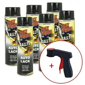 6x dグyCg yCg Xv[ ubN VCj[ 500ml + 1x Xv[ʃnh- 6x fast finish paint paint spray black shiny 500ml + 1x spray cans handle-