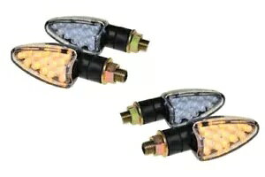 4x I[goC 12V ~jCWP[^[ LED IubNNA E eXgς M10 NEW- 4x motorcycle 12V mini indicator LED Leo black clear E-tested M10 NEW-