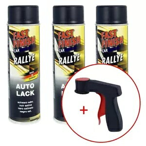 FastFinish yCg Xv[ yCg ubN VN }bg 500ml 3 { + Xv[ʃnh 1 { 3x FastFinish paint spray paint black silk matte 500ml + 1x spray cans handle-