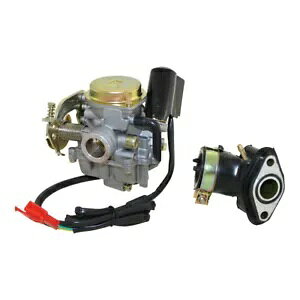 �y�K�T�X P25 / P50 / S25 GP �p E-�`���[�N����уC���e�[�N�R�l�N�^�[�t���L���u���^�[�ꎮ Carburetor with E-Choke and intake connector complete for Pegasus P25 / P50 / S25 GP- �y���s�A���i�z