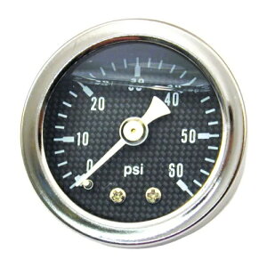 v v J[{ 100PSI n[[_rbh\p Oil Pressure Gauge Oil Pressure Gauge, Carbon, 100PSI for Harley-Davidson-