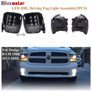 tg LED tHOv zCg DRL AZut _bW RAM 1500 2013-2018 ɓK Front LED Fog Lights with White DRL Assembly Fits For Dodge RAM 1500 2013-2018