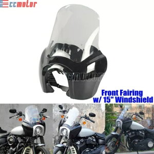 tgtFAO 15C`tgKXXN[t n[[\teC Xg[g{u FXBB FXSTp Front Fairing W/ 15'' Windshield Screen For Harley Softail Street Bob FXBB FXST