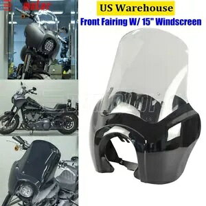 tgtFAO 15C` tgKXt n[[Xg[g{u FXBB X^_[h FXST '18-'22p Front Fairing W/ 15" Windshield For Harley Street Bob FXBB Standard FXST '18-'22
