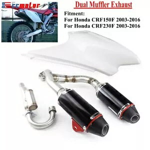 XbvI tGL][Xg VXe }t[ N pCv 03-16 z_ CRF150F CRF230Fp Slip-On Full Exhaust System Muffler Linking Pipe for 03-16 Honda CRF150F CRF230F