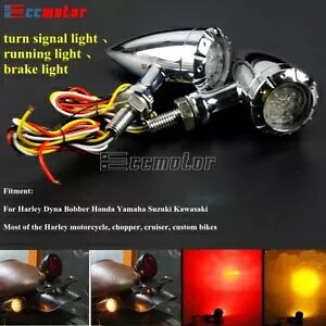 ~jubg LED ^[VOiCgu[LCWP[^[e[Cgn[[`bp[p Mini Bullet LED Turn Signal Lights Brake Indicator Tail Light For Harley Chopper