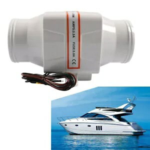 3 C` 12V 130CFM 4 u[h zCg}{[grWCCGAu[ 3 Inch 12V 130CFM 4 Blade White Marine Boat Bilge In-Line Air Blower