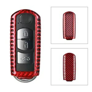 [gL[VFJo[P[XtBbg}c_ 2 3 5 6 CX-3 CX-5 CX-9 J[{t@Co[bh Remote Key Shell Cover Case Fit Mazda 2 3 5 6 CX-3 CX-5 CX-9 Carbon Fiber Red