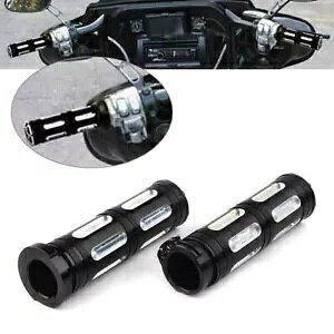 1�C���` CNC �n���h���o�[ �n���h �O���b�v �u���b�N �n�[���[ �c�[�����O �X�|�[�c�X�^�[ �_�C�i �\�t�e�C���ɓK�� 1"CNC Handlebar Hand Grips Black Fit Harley Touring Sportster Dyna Softail