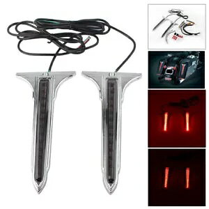 N[ LED AThobO ANZg Cg X[N Y n[[ c[O [hLOɓK Chrome LED Rear Saddlebag Accents Light Smoke Lens Fit Harley Touring Road King