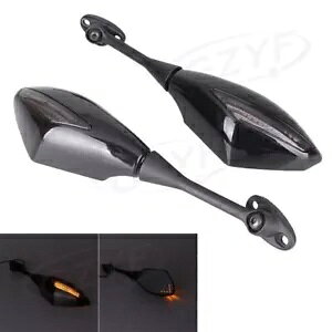 obN~[Cg LED ^[VOit z_ CBR 600RR 1000RR OXubN Rearview Mirrors Light w/LED Turn Signal Fit Honda CBR 600RR 1000RR Gloss black