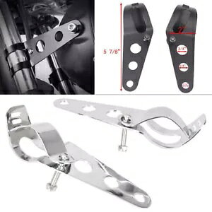 35mm-43mm oCNwbhCgtH[N}EguPbgtBbg`bp[JtF[T[ 35mm-43mm Motorbike Headlight Fork Ears Mount Brackets Fit Chopper Cafe Racer
