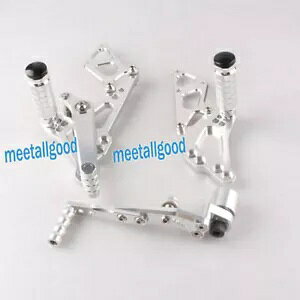 �I�[�g�o�C���A�Z�b�g�t�b�g�y�O���A�Z�b�g�t�B�b�g�X�Y�L GSXR1000 K9 2009 2010 �V���o�[ Motorcycle Rearsets Foot pegs Rear Set Fit Suzuki GSXR1000 K9 2009 2010 Silver �y���s�A���i�z