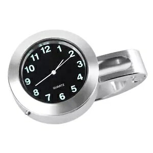 7/8C` I[goCv [^[oCN nho[}Eg fW^v ^CQ[W Vo[ 7/8" Motorcycle Watch Motor bike Handbar Mount Digital Clock Time Gauge Silver