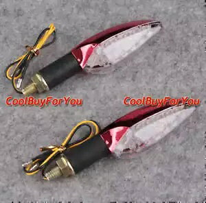 vX`bN LED d^[VOiCgEBJ[bhZbgjo[T po Plastic LED Bulbs Turn Signals Light Winkers Red Set Universal po
