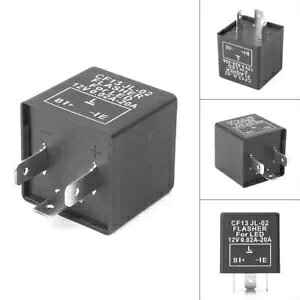 1x 12V 3s ϑJ[tbV[ LED tbV[ CF13 JL-02 [ ubN 1x 12V 3 Pin Adjustable Speed Car Flasher LED Flasher CF13 JL-02 Relay Black