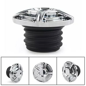 䊐N[xgKXLbvR^NElWtBbgn[[\teC Pentagram Chrome Vented Gas Cap Fuel Tank Right-hand Thread Fit Harley Softail