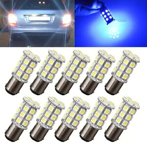 10 個 CE BA15D 27SMD RV マリンボートトレーラー LED 電球 1076 ブルー 10pcs CE BA15D 27SMD RV Marine Boat Trailer LED Light bulbs 1076 Blue