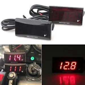 I[goCjo[T~j LED fW^dvdvvQ[W Motorcycle Universal Mini LED Digital Voltmeter Voltage Meter Instruments Gauge