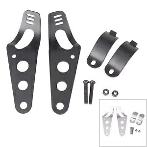 wbhvz_[ wbhCgtuPbg tH[NLbg XYL n[[ɓK ubN Head Lamp Holder Headlight Mounting Brackets Fork Kit Fit Suzuki Harley Black