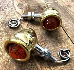 \bhuX LED gJtFBe[WNVbNoCNJX^CWP[^[ Solid Brass LED Retro Cafe Vintage Classic Motorcycle Custom Indicators