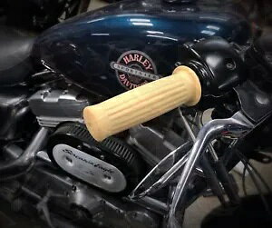 rbO|[g I[goC nho[ 1C` Obv o[ u AC{[ N[ JtF [T[ Big Port Motorcycle Handlebar 1" Grips Rubber Ribbed Ivory Cream Cafe Racer