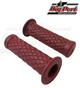 JtF [T[ I[goC nho[ Obv bh 7/8" 22mm _Ch JX^ - rbO|[g Cafe Racer Motorcycle Handlebar Grips Red 7/8" 22mm Diamond Custom - Big Port