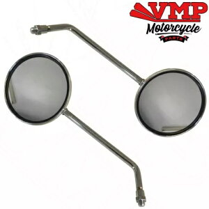 EEh~[yA~[N[}n V-Max 1700 Left Right Round Mirror Pair Mirrors Chrome For Yamaha V-Max 1700